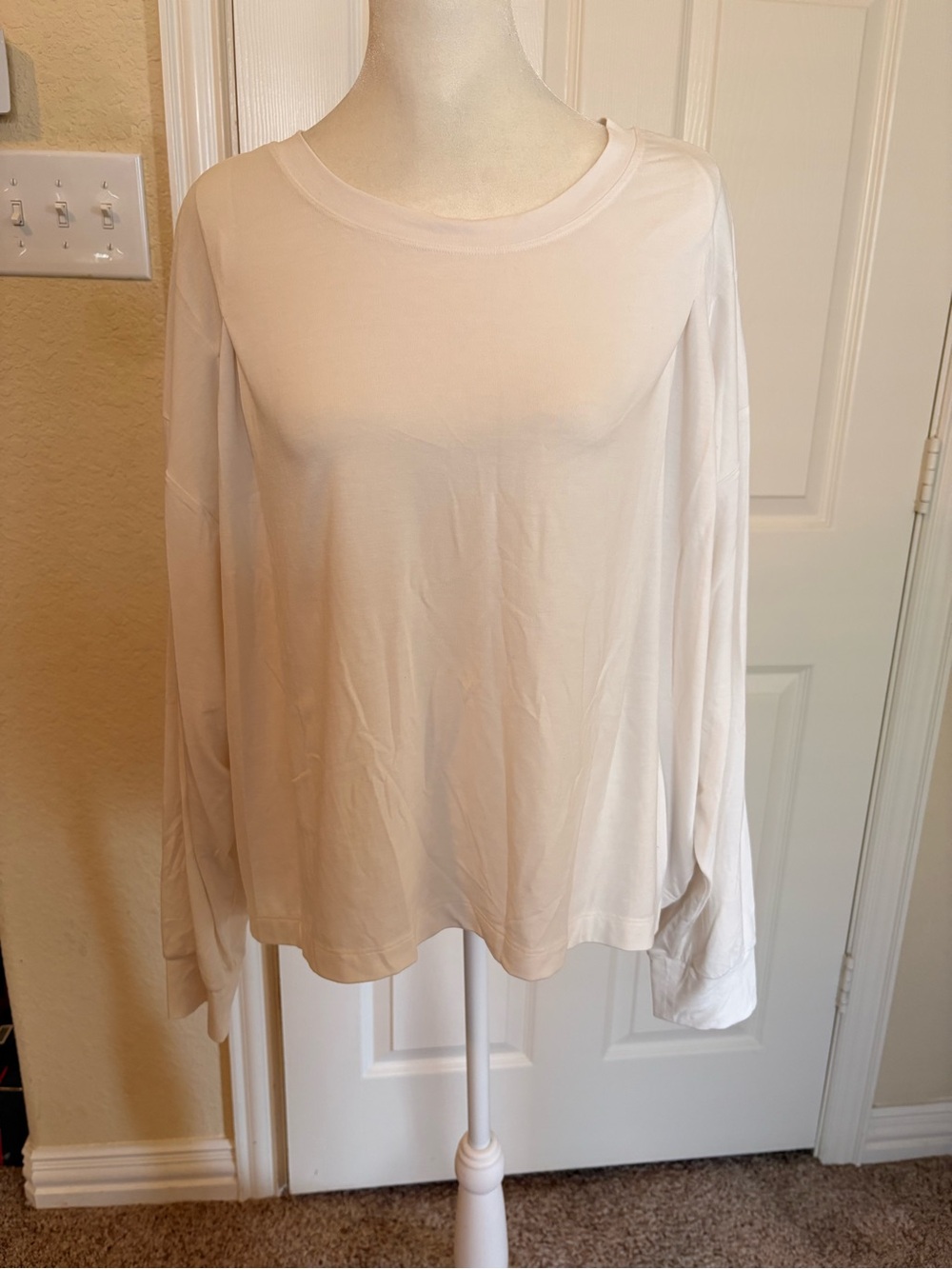 Athleta Long-Sleeve Crewneck Top in Cream